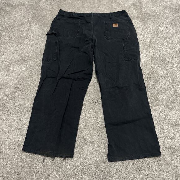 Carhartt B11 Duck Dungaree Fit Work Pants Carhartt Black Size 42x32 - Picture 2 of 6